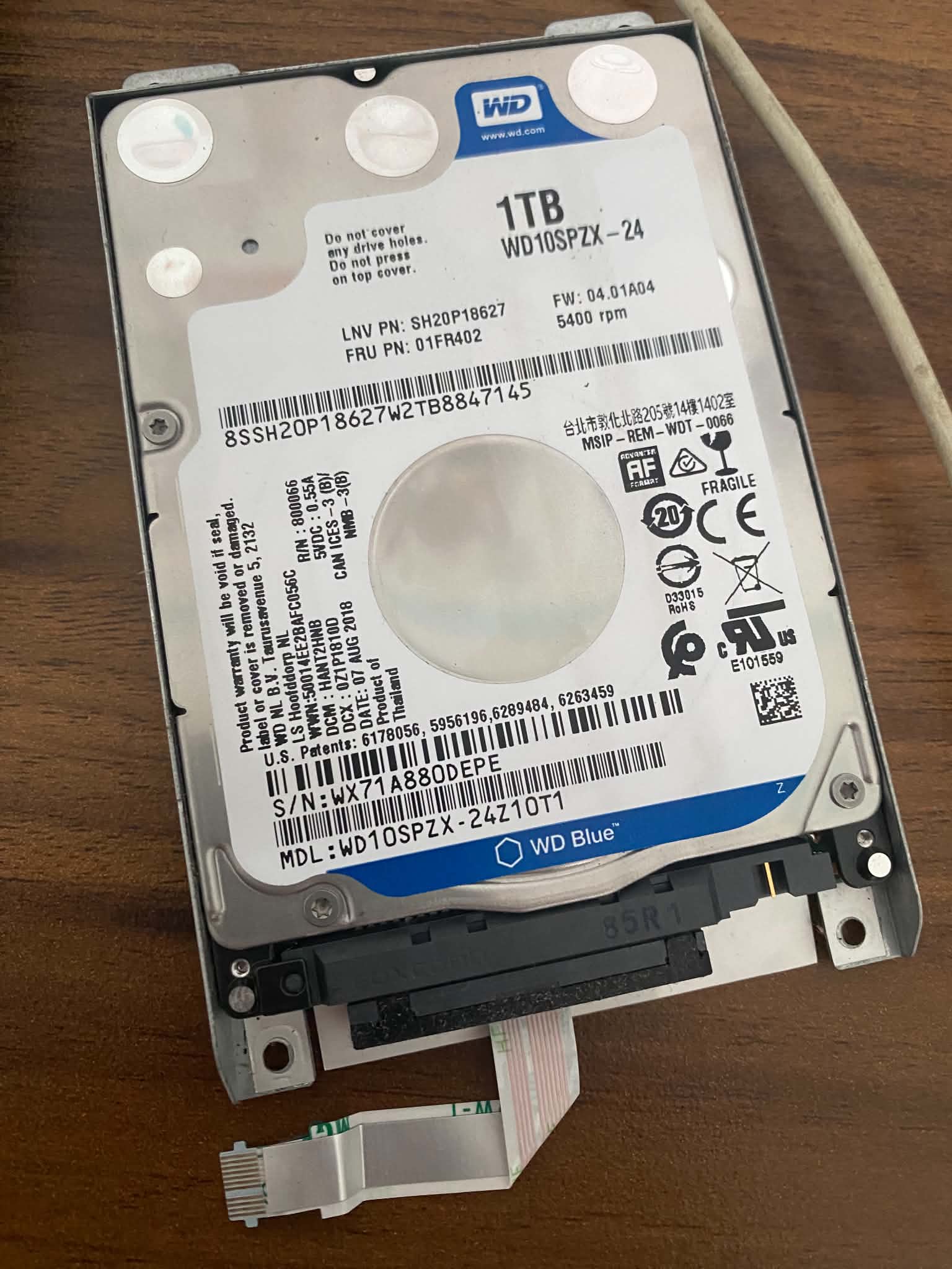 Ổ cứng Laptop WD Blue 1TB 5400rpm SATA3 - 2.5' (WD10SPZX)
